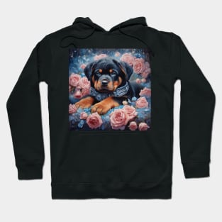 Rottweiler Puppy In Garden Hoodie